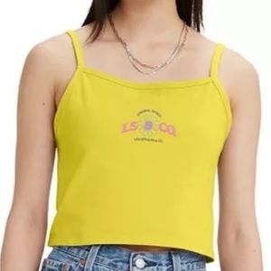 NWT Levi’s Tank Top Yellow Women’s Large, 92% Cotton Mix & Levi Tag